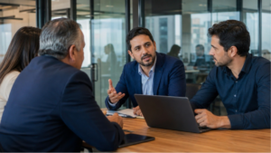 Ventas técnicas en una reunión entre perfiles comerciales y técnicos de una empresa de tecnología